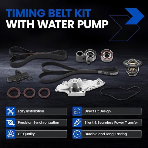 TKH-002 Engine Timing Belt Kit with Water Pump Compatible with Acura MDX RDX RL RLX TL TLX TSX ZDX, Compatible with Honda Accord Crosstour Odyssey Passport Pilot Ridgeline, fit for Saturn Vue in Saudi Arabia