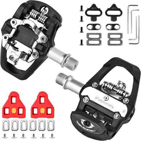 SPD & Look Delta Spin Bike Desidals ، دواسات دراجات مزدوجة مع مرابط مقاطع لـ Shimano SPD & Peloton ، تمرين داخلي لركوب الدراجات في الهواء الطلق in Kuwait