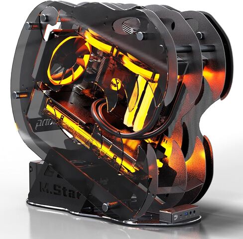 علبة ألعاب Micro-ATX/Mini-ITX المصغرة التي تم تحديثها مفتوحًا ، ولوحة جانبية زجاجية مقسمة ، مروحة ArgB PWM المثبتة مسبقًا ، مع USB3.0 ، USB-C ، دعم الرادياتير 240 مم أبيض in Kuwait