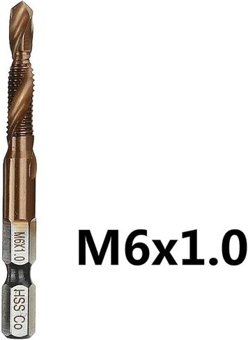 6PCS M3-M10 Screw Tap Drill Bits M35 Cobalt Taps Combination Bit 1/4 INCH Hex Quick Change 1Pcs(M8(1PC)) in Kuwait