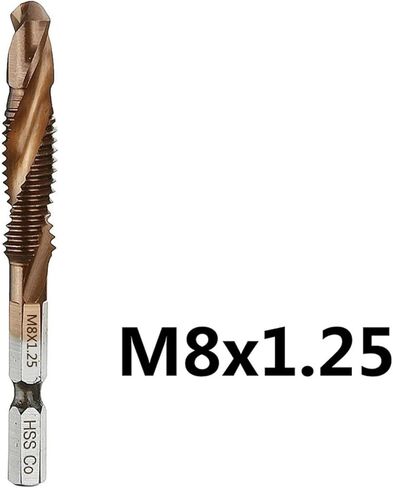 6PCS M3-M10 Screw Tap Drill Bits M35 Cobalt Taps Combination Bit 1/4 INCH Hex Quick Change 1Pcs(M8(1PC)) in Kuwait