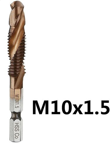 6PCS M3-M10 Screw Tap Drill Bits M35 Cobalt Taps Combination Bit 1/4 INCH Hex Quick Change 1Pcs(M8(1PC)) in Kuwait