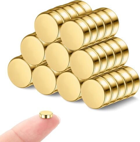 50pcs مغناطيس ثلاجة ذهبية ، مغناطيس صغير 6 × 2 مم للثلاجة ، مغناطيس الثلاجة المستديرة للوحة البيضاء ، لوحة الإعلانات ، المطبخ ، المنزل ، الملحقات المكتبية in Kuwait