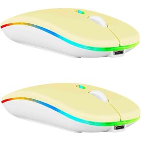 UrbanX Wireless Mouse 2 Pack for Infinix Smart 7/Zero 5G 2023/Hot 20 Play/Hot 20S/Hot 20 – Bluetooth 5.2 & 2.4GHz Rechargeable Laptop Mouse with USB Wireless Adapter, Ergonomic Computer Mouse. in Kuwait