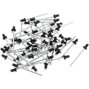 50 pcs قبة رأس كبير شفة الأعمى المسامير الألومنيوم النغمة الفضية السود in Kuwait