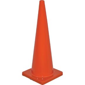 Global Industrial 36 "H غير عاكسة لحركة المرور PVC ، مخروط وقاعدة برتقالية صلبة ، 10 رطل ، للطرق ، المستودعات ، المرائب ، مواقف السيارات ، البناء والمزيد in Kuwait