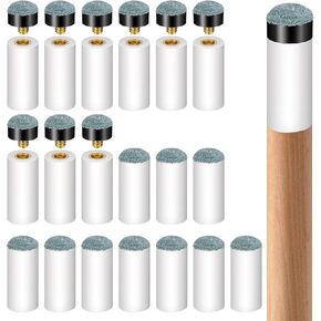 Xindojuz 20 PCS Pool Stick Tips, 12mm Billiard Cue Tips Replacement Repair Kit, Screw-On Snooker Pool Cue Stick Ferrules for Pools Table Cues Stick-Tips Head and Leather Snooker-Stick (Gray) in Saudi Arabia