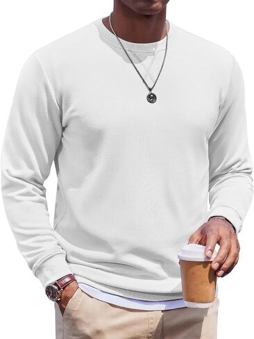 COOFANDY Men's Fleece Crewneck Sweatshirt Casual Long Sleeve Pullover Fall Winter Warm Sweatshirts Fashion Pullovers in Saudi Arabia