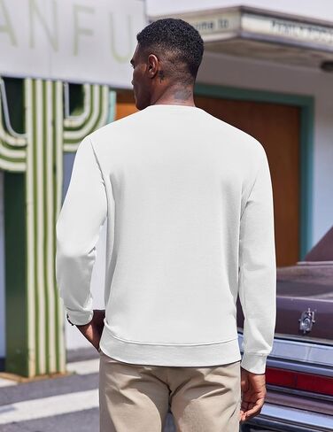 COOFANDY Men's Fleece Crewneck Sweatshirt Casual Long Sleeve Pullover Fall Winter Warm Sweatshirts Fashion Pullovers in Saudi Arabia