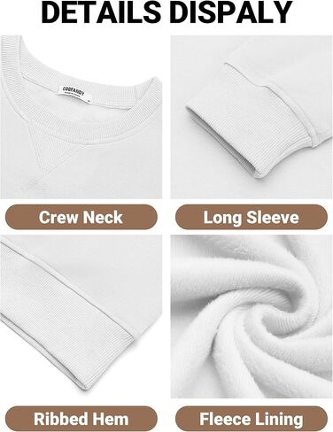 COOFANDY Men's Fleece Crewneck Sweatshirt Casual Long Sleeve Pullover Fall Winter Warm Sweatshirts Fashion Pullovers in Saudi Arabia