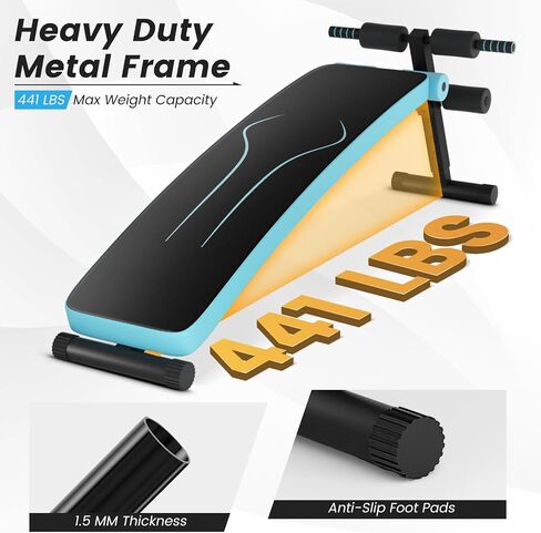 GYMAX Sit up Bench, Folding Adjustable Workout Bench for Ab Exercise, Curved Incline/Decline Slant Bench, Foldable Strength Training Weight Bench, Situps Abs Workout Equipment in Saudi Arabia