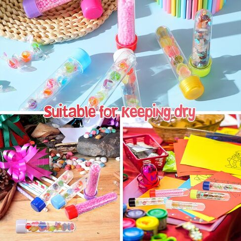 30 Pcs Plastic Test Tubes with Colorful Caps 45 ml Clear Test Tubes 130 x 30 mm for Candy Storage, Art Paint Themed Birthday Party, Sample, Lab Gifts, Beads Display Decoration in Saudi Arabia