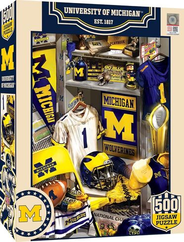لعبة Mortpieces Day 500 قطعة Jigsaw Puzzle للبالغين - NCAA Michigan Wolverines غرفة خزانة - 15 "x21" in Saudi Arabia