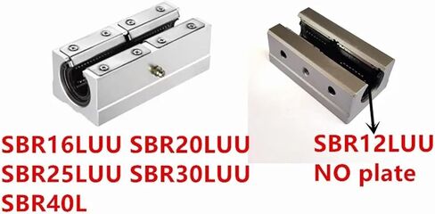SBR16LUU SBR20LUU SBR25LUU SBR30LUU SBR40L Block Block Linear Motion Ball Block Block Match استخدام SBR Linear Line Rail (2PCS ، SBR25LUU) in Saudi Arabia