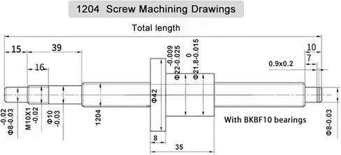 كرات معدنية Nut 200mm-1000mm Ball Screw Rod SFU1204 مع NUT 1204 + BK/BF10 END AND AND + NUT HOUBLIC in Saudi Arabia