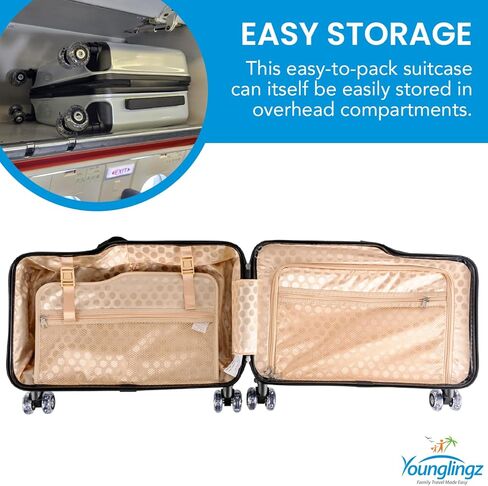 Younglingz Lil Flyer 20'' kid ride on suitcase child stroller spinner luggage (Glam) in Kuwait