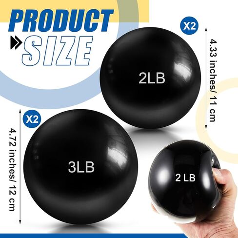 4 Pcs 2LB and 3LB Toning Balls for Exercise, Innovations Soft Medicine Balls for Exercise, Pilates, Yoga, Balance, Flexibility in Saudi Arabia