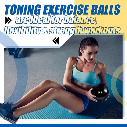 4 Pcs 2LB and 3LB Toning Balls for Exercise, Innovations Soft Medicine Balls for Exercise, Pilates, Yoga, Balance, Flexibility in Saudi Arabia