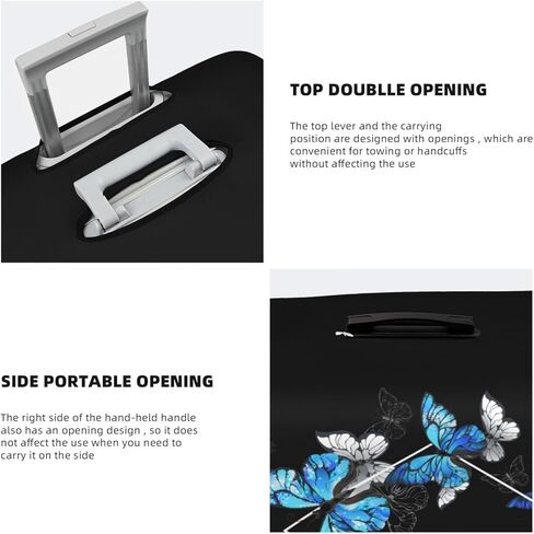 أغطية أمتعة الفراشة الزرقاء وعلامات الأمتعة TSA المعتمدة ، واقي مضاد للخلع قابلة للغسل مرنة ، وهدايا عيد ميلاد السفر للرجال (L 26-28 بوصة) in Kuwait