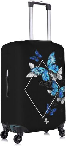 أغطية أمتعة الفراشة الزرقاء وعلامات الأمتعة TSA المعتمدة ، واقي مضاد للخلع قابلة للغسل مرنة ، وهدايا عيد ميلاد السفر للرجال (L 26-28 بوصة) in Kuwait