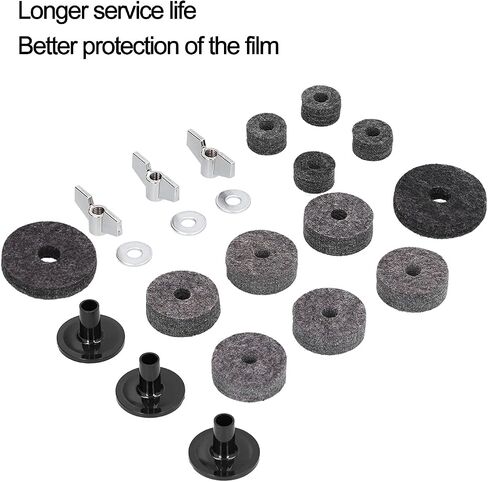 21Pcs Cymbal Felt Bracket Tube Accessory with Stainless Steel Wing Nut in Saudi Arabia