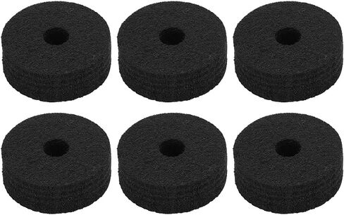 Alomejor Hi Hat Clutch Felt Set Reliable Drum Felt Kit Protects Cymbals for Musicians PVC Black 18 Pcs (Black) in Saudi Arabia