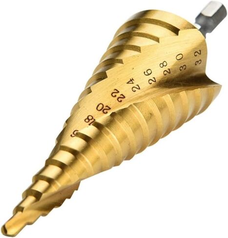for 4pcs/Set HSS Spiral Grooved Center Drill Bit with Case 3-12mm 4-12/20/32mm Metal Titanium Coated Step Cone Drill Bit Hole Cutter Drill Bit in Saudi Arabia