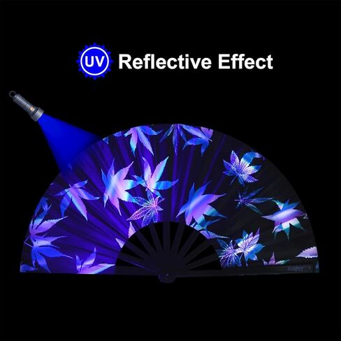 Krifey كبير معجبين باليد القابل للطي - Bold Snap Fans for Line Dancing و Rave و EDM Festivals & Drag Show in Kuwait