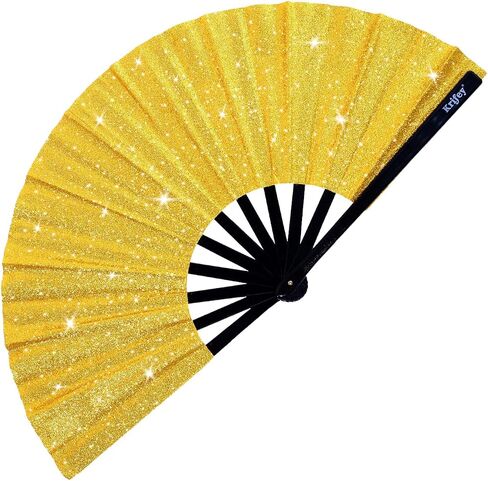 Krifey Large Folding Hand Fan – Bold Snap Fans for Line Dancing, Rave, EDM Festivals & Drag Shows – Statement Accessory for Women, Baddies & Party Queens in Saudi Arabia
