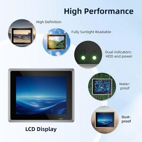 19 inches Industrial Embedded Panel PC, 10 Point Capacitive Industrial Touch Screen Panel Computer, IP65 All-in-One Computer,for Home, Factory, Automation (J6412, 8GB RAM 256GB SSD) in Saudi Arabia