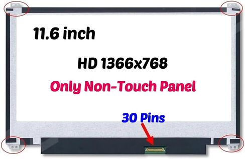 11.6" Replacement for ASUS Chromebook CR1100 CR1100CKA CR1100CKA-YZ142 CR1100CKA-YZ184 CR1100CKA-YZ182 LCD Screen Display Panel (HD 1366 * 768 30Pins Non-Touch) in Saudi Arabia
