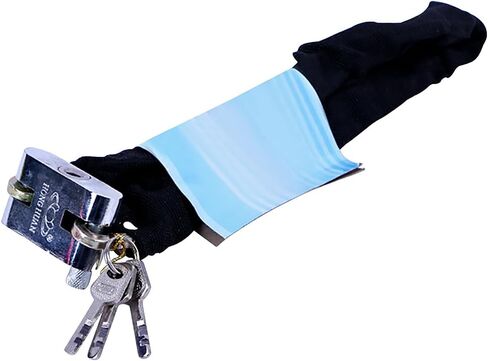 Bicycle Chain Lock Heavy Duty Safety Padlock Metal Chain Cloth Square Head Chain Lock Bicycle General Anti-Theft Lock (60CM), 26 * 60cm/(10" * 1.9 Ft) in Saudi Arabia