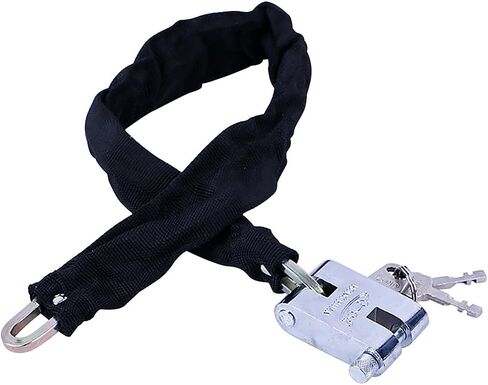 Bicycle Chain Lock Heavy Duty Safety Padlock Metal Chain Cloth Square Head Chain Lock Bicycle General Anti-Theft Lock (60CM), 26 * 60cm/(10" * 1.9 Ft) in Saudi Arabia