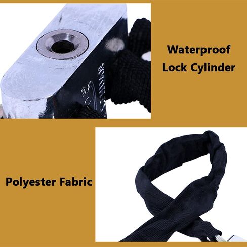 Bicycle Chain Lock Heavy Duty Safety Padlock Metal Chain Cloth Square Head Chain Lock Bicycle General Anti-Theft Lock (60CM), 26 * 60cm/(10" * 1.9 Ft) in Saudi Arabia