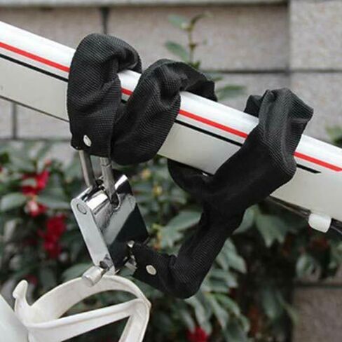 Bicycle Chain Lock Heavy Duty Safety Padlock Metal Chain Cloth Square Head Chain Lock Bicycle General Anti-Theft Lock (60CM), 26 * 60cm/(10" * 1.9 Ft) in Saudi Arabia