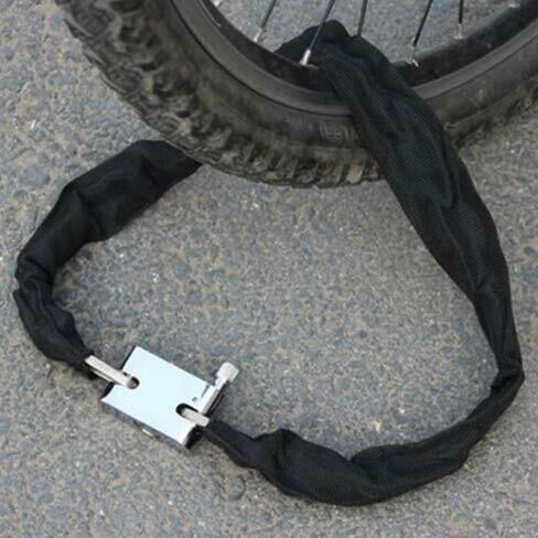 Bicycle Chain Lock Heavy Duty Safety Padlock Metal Chain Cloth Square Head Chain Lock Bicycle General Anti-Theft Lock (60CM), 26 * 60cm/(10" * 1.9 Ft) in Saudi Arabia