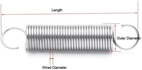 الينابيع المعدنية ， Springs Stainless Steel Spring ، Metal Springs 2pcs/5pcs تمدد توسيع الينابيع المتوسعة ، 0.8 مم WD ، الخطاف الفولاذ المقاوم للصدأ 20-300 مم (0.8 * 7 * 1102pcs) in Saudi Arabia