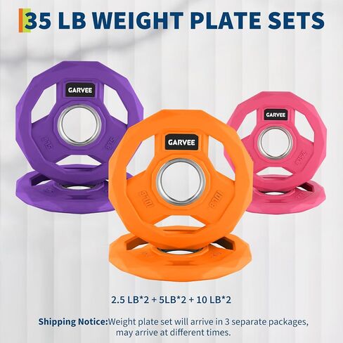 2-In-1 Cast Iron Rubber Coated Color-Coded Weight Plates – 2.5LB, 5LB, 10LB, 25LB, 35LB, 45LB Options | Single, Pair & Full Sets for Home Gym & Strength Training in Kuwait