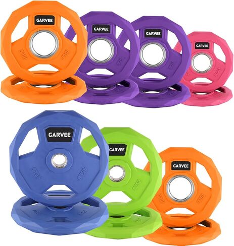2-In-1 Cast Iron Rubber Coated Color-Coded Weight Plates – 2.5LB, 5LB, 10LB, 25LB, 35LB, 45LB Options | Single, Pair & Full Sets for Home Gym & Strength Training in Kuwait