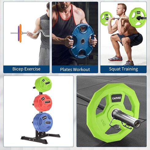 2-In-1 Cast Iron Rubber Coated Color-Coded Weight Plates – 2.5LB, 5LB, 10LB, 25LB, 35LB, 45LB Options | Single, Pair & Full Sets for Home Gym & Strength Training in Kuwait
