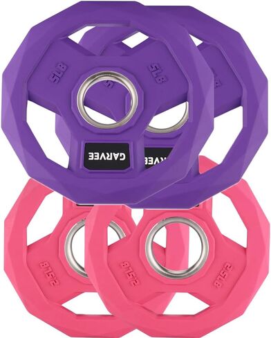 2-In-1 Cast Iron Rubber Coated Color-Coded Weight Plates – 2.5LB, 5LB, 10LB, 25LB, 35LB, 45LB Options | Single, Pair & Full Sets for Home Gym & Strength Training in Kuwait
