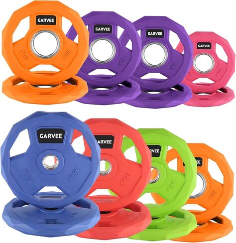 2-In-1 Cast Iron Rubber Coated Color-Coded Weight Plates – 2.5LB, 5LB, 10LB, 25LB, 35LB, 45LB Options | Single, Pair & Full Sets for Home Gym & Strength Training in Kuwait