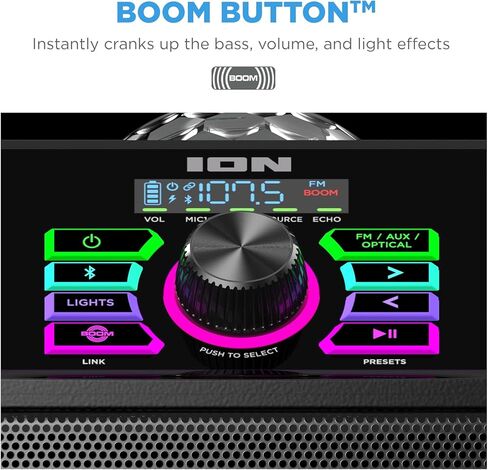 Google Ion Party Rocker Max MK2 Portable Bluetooth Karaoke Party Speaker مع Microphone and Party Lights (متجددة) in Saudi Arabia