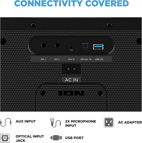 Google Ion Party Rocker Max MK2 Portable Bluetooth Karaoke Party Speaker مع Microphone and Party Lights (متجددة) in Saudi Arabia