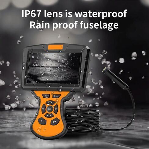 Pipe Endoscope Camera, 5-Inch IPS Inspection Camera 3X Zoom IP67 Waterproof Industrial Endoscope Camera with 32G Memory Card,5M in Saudi Arabia