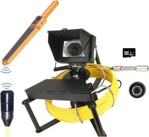 Sewer Endoscope Camera Sewer Camera with 4.3inch IPS Color Monitor Sewer Pipe Inspection Camera with 16GB DVR 512HZ Pipe Locator Sewer Drain Industrial Endoscope Long Tim in Saudi Arabia