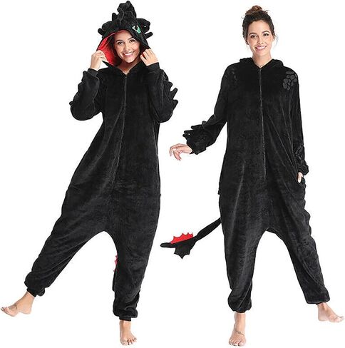 Men Women Pajamas Dragon Animal Shoes Onesie Cosplay Costume Christmas Halloween Pajamas Zipper Jumpsuit in Saudi Arabia