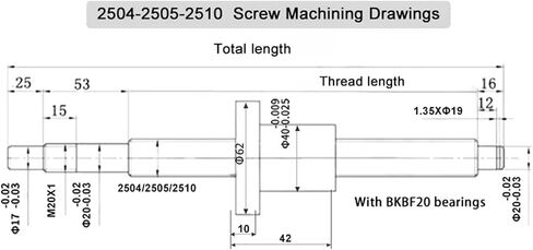 برغي الكرة المعدنية Nut SFU2510 300-1000mm C7 end ball screw bkbf20 end support incling incling (350mm) in Saudi Arabia