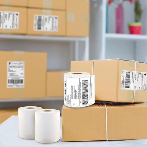 4"x6" Blank Direct Thermal Shipping Labels for Thermal Printer, Adhesive White Mailing Postage Thermal Paper Roll, 250 Labels per Roll (8 Rolls/2000) in Kuwait