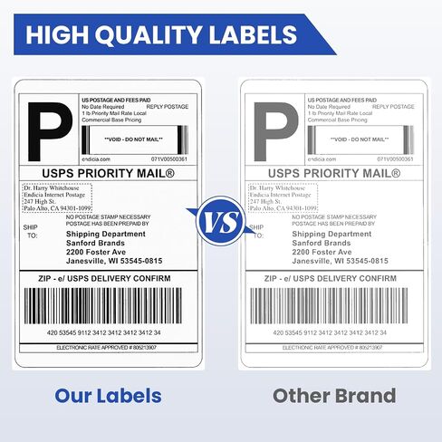 4"x6" Blank Direct Thermal Shipping Labels for Thermal Printer, Adhesive White Mailing Postage Thermal Paper Roll, 250 Labels per Roll (8 Rolls/2000) in Kuwait
